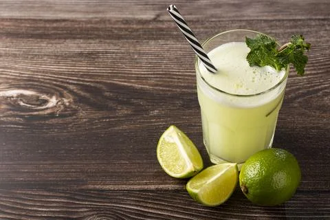 Refreshing lemonade with mint. Lemonade, summer drink. Stock Photos
