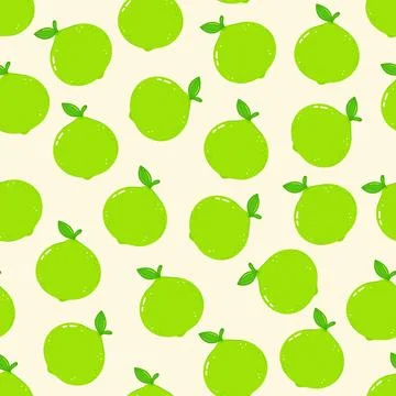 Refreshing lime fruit cartoon seamless pattern background Stock Illustration