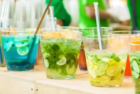 Refreshing lime punch close-up Stock Photos