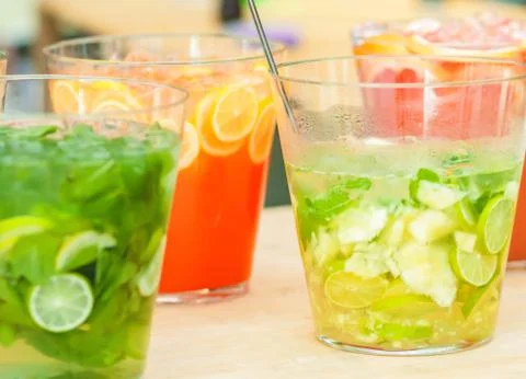 Refreshing lime punch close-up Stock Photos