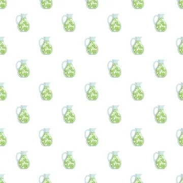 Refreshing limeade pitchers repeating seamless pattern Stock Illustration