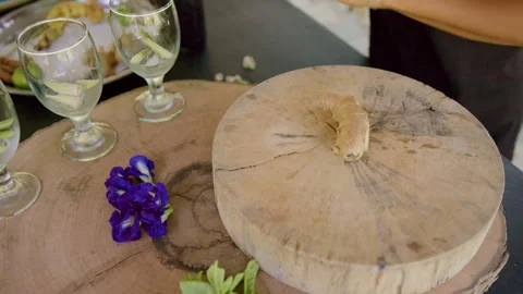 Refreshing local drink preparation using fresh ingredients for healthy living Stock Footage 301540386