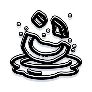 Refreshing melon slice dropping into water splash Stock Illustration