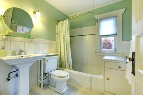 Refreshing mint bathroom Stock Photos