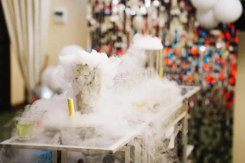 Refreshing mist cocktail bar setup at a festive event Stock Photos