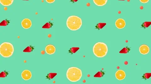 Refreshing Mixed Fruit Pattern Loop Video for Marketing Banner Stock-Footage 335385717