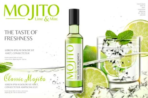 Refreshing mojito ads Stock Illustration