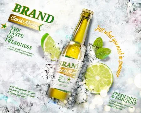Refreshing mojito ads Stock Illustration