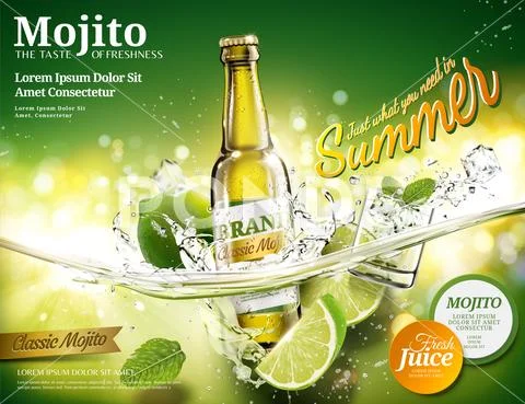 Refreshing mojito ads Stock Illustration
