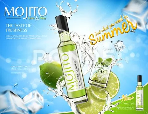 Refreshing mojito ads Stock Illustration