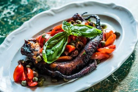 Refreshing Octopus Salad Stock Photos