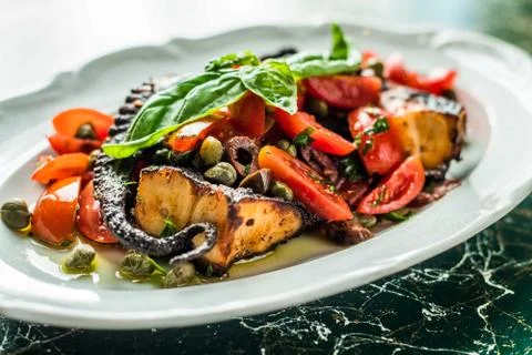 Refreshing Octopus Salad Stock Photos