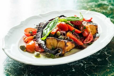 Refreshing Octopus Salad Stock Photos
