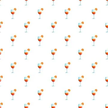 Refreshing orange cocktail aperitif drinks repeating pattern Stock Illustration