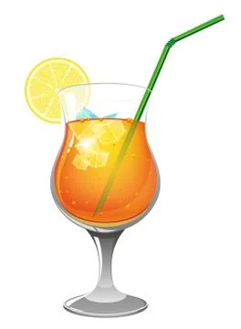 Refreshing orange  cocktail Stock Illustration