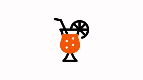 Refreshing Orange Cocktail with Lime and Straw. Stock Footage 325368847