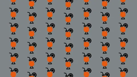 Refreshing Orange Cocktails Pattern on Grey Background. Stock Footage 325389413