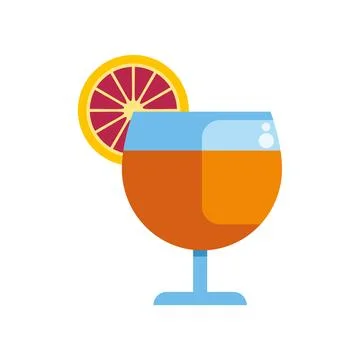 Refreshing orange drink with citrus fruit slice Stock Illustration