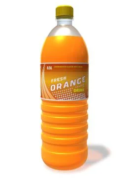 Refreshing orange drink in plastic bottle Stock Illustration