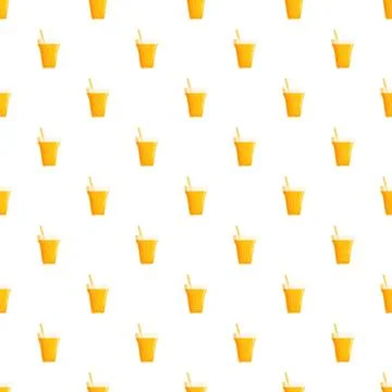 Refreshing orange juice drinks repeating pattern background Stock Illustration
