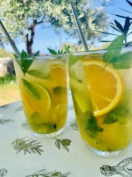 Refreshing Orange Mojito Stock Photos