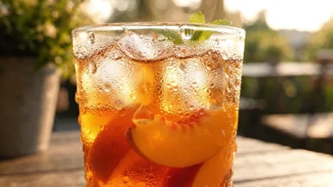 Refreshing Peach Bourbon Smash Stock-Footage 339274016