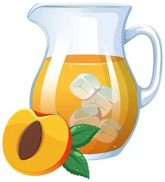 Refreshing Peach Iced Tea Illustration Stock Illustration