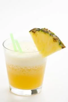 Refreshing pineapple and orange milkshake Stock Photos