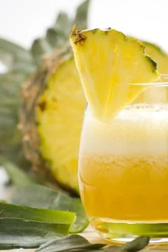 Refreshing pineapple and orange milkshake Foto stock
