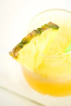 Refreshing pineapple and orange milkshake Stock Photos