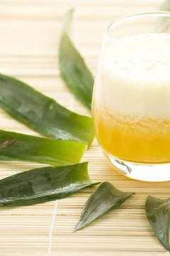 Refreshing pineapple and orange milkshake Stock Photos