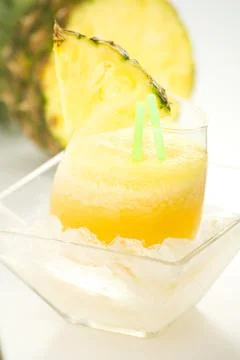 Refreshing pineapple and orange milkshake Stock Photos