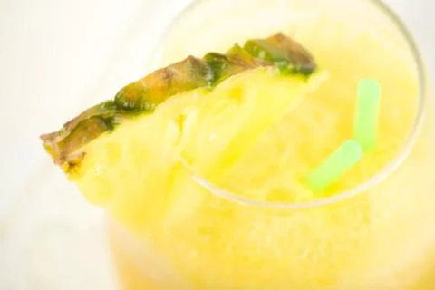 Refreshing pineapple and orange milkshake Stock Photos