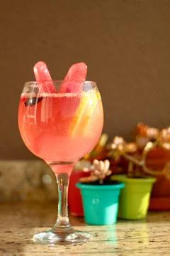 Refreshing pink lemonade drink Foto stock