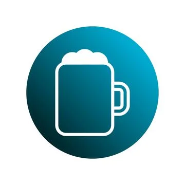 A refreshing pint of beer on blue gradient background, a perfect illustrati.. Stock Illustration