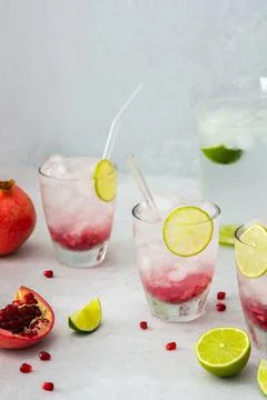 Refreshing pomegranate drink Stock Photos