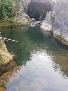 Refreshing pond in the valley Stock Photos