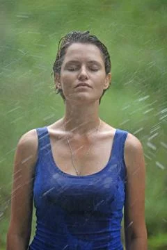 Refreshing rain Stock Photos