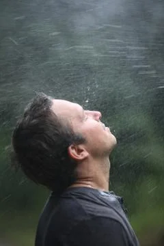 Refreshing rain Stock Photos