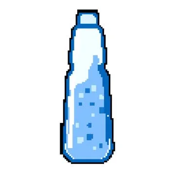 Refreshing ramune style bottle containing blue fizzy drink Stock Illustration