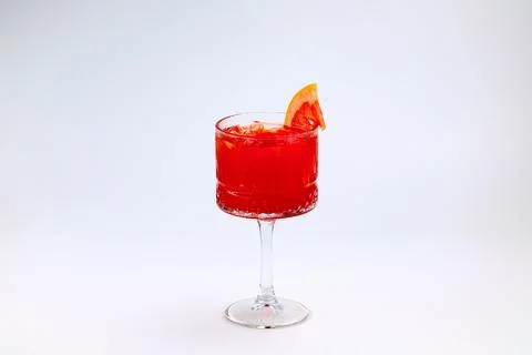 Refreshing Red Cocktail with Grapefruit Slice Fotos de archivo