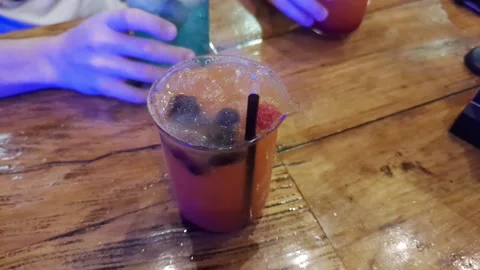 A refreshing red meth style cocktail. With shades of ladylikeness. Rich in flavo Stock Footage 300188900