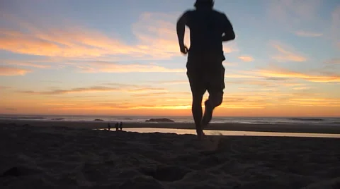 Refreshing Run Out On The Beach Stock Footage 57114165