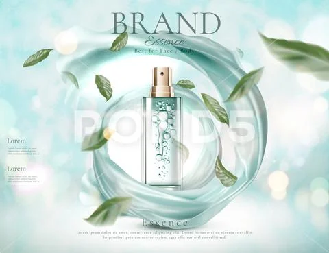 Refreshing skincare spray ads Stock Illustration