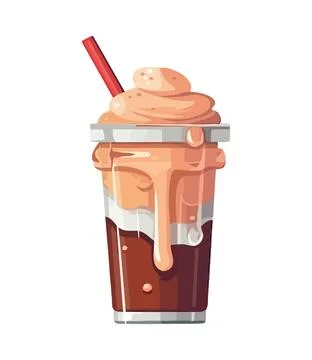 Refreshing smoothie in a plastic bucket, isolated Stock Illustration