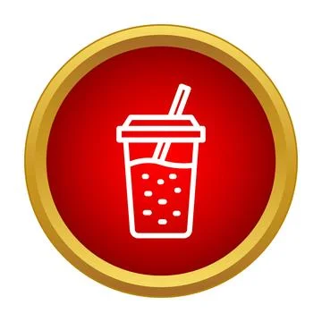 Refreshing soda drink in a disposable cup icon Stock Illustration