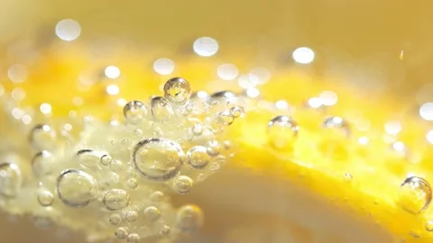 Refreshing soft drink Lemon and orange sparkling water.4K Stock Footage 152349399