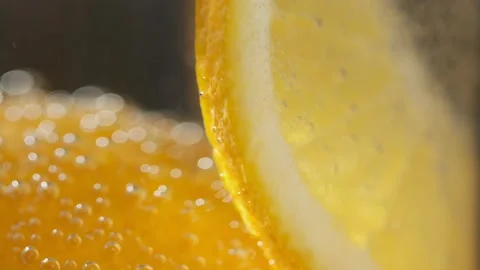 Refreshing soft drink Lemon and orange sparkling water.4K Video stock 153467601