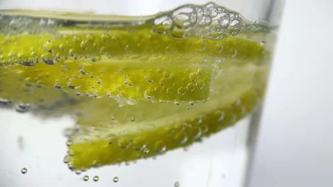 Refreshing soft drink Lemon and sparkling water with ice. Stock Footage 234740234