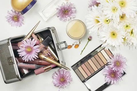 Refreshing spring cosmetics Stock Photos